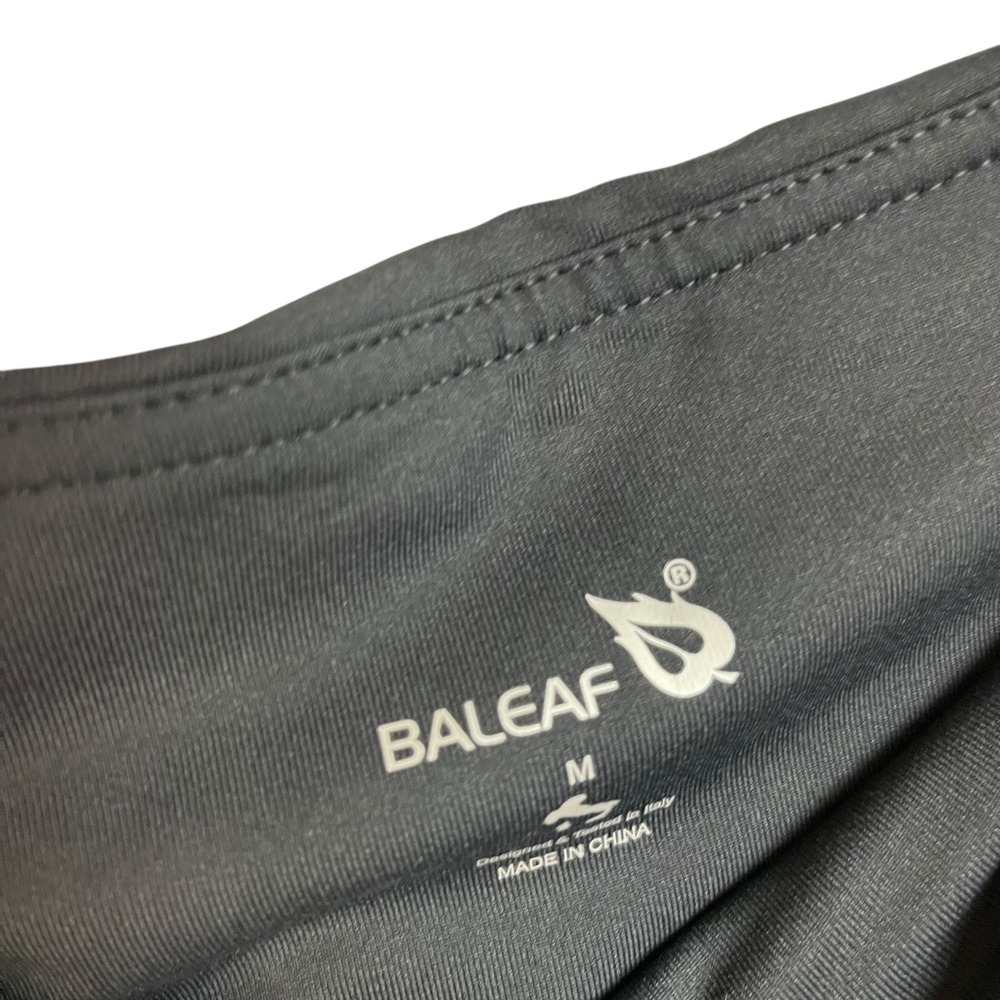 NWT BALEAF Women Black Athletic Bike Shorts Pockets Mid Thigh Workout Gym Size M - Picture 3 of 5